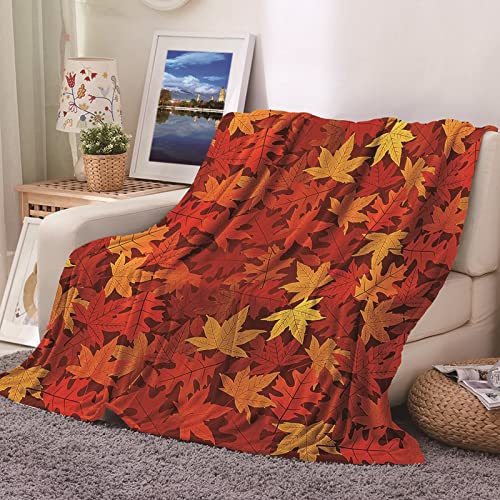 Plaid chaude et douce imprimé feuilles d'érable pour cocooning au salon - 2