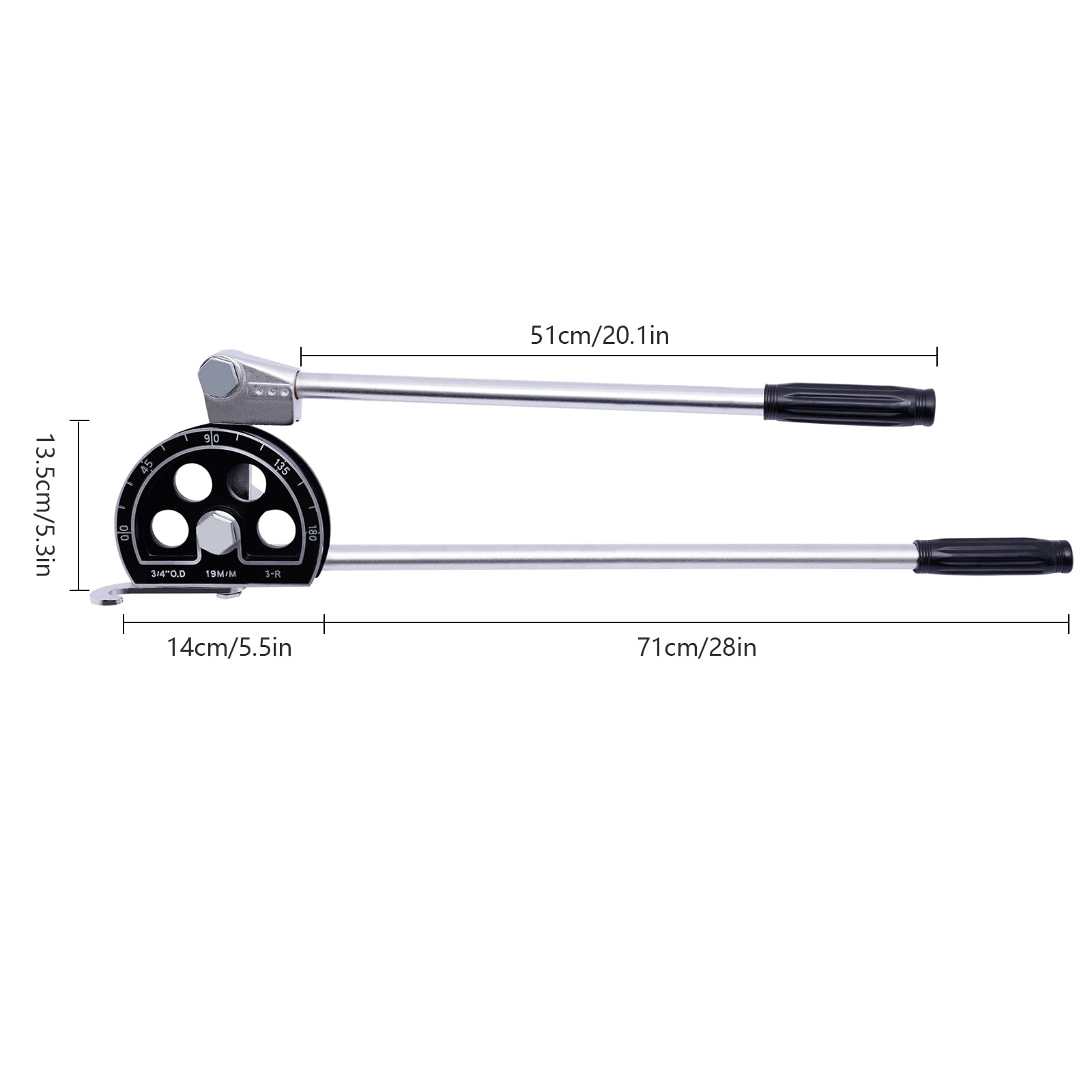 3/4'' Manual Tube Pipe Bender 180° Plumbing Tools Lever Type Tube Bender for Steel, Copper, Aluminum Pipe