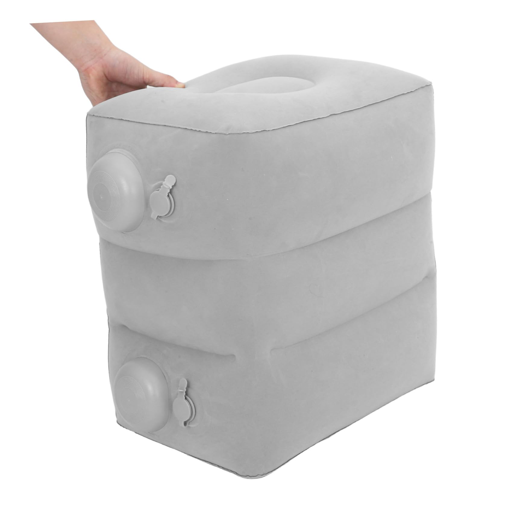 Poggiapiedi Gonfiabile a Tre Strati per Aereo e Ufficio | Pvc Floccato, Supporto Ergonomico Portatile, per Viaggiatori, Regolazione Altezza a Tre Livelli