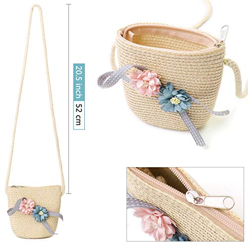 Sumolux Straw Hats Girls Kids Sun Hats Summer Beach Hats Straw Woven Pocket Suit Outdoor Activities #TOP4