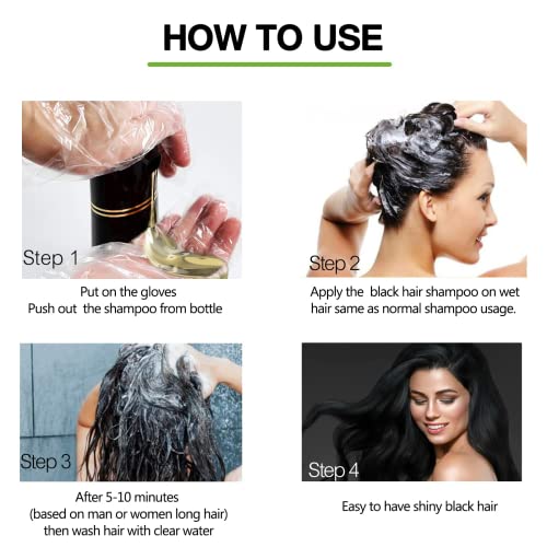 Meidu Instant Dark Brown Hair Color Shampoo For Women & Men, Permanent Hair Dye Shampoo For Gray, 100% Grey Coverage, 3 In 1 Herbal Ingredients, 500Ml #TOP2