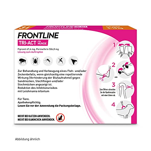 FRONTLINE TRI-ACT Hund S gegen Zecken, Flöhe & Mücken (5 bis 10 kg)