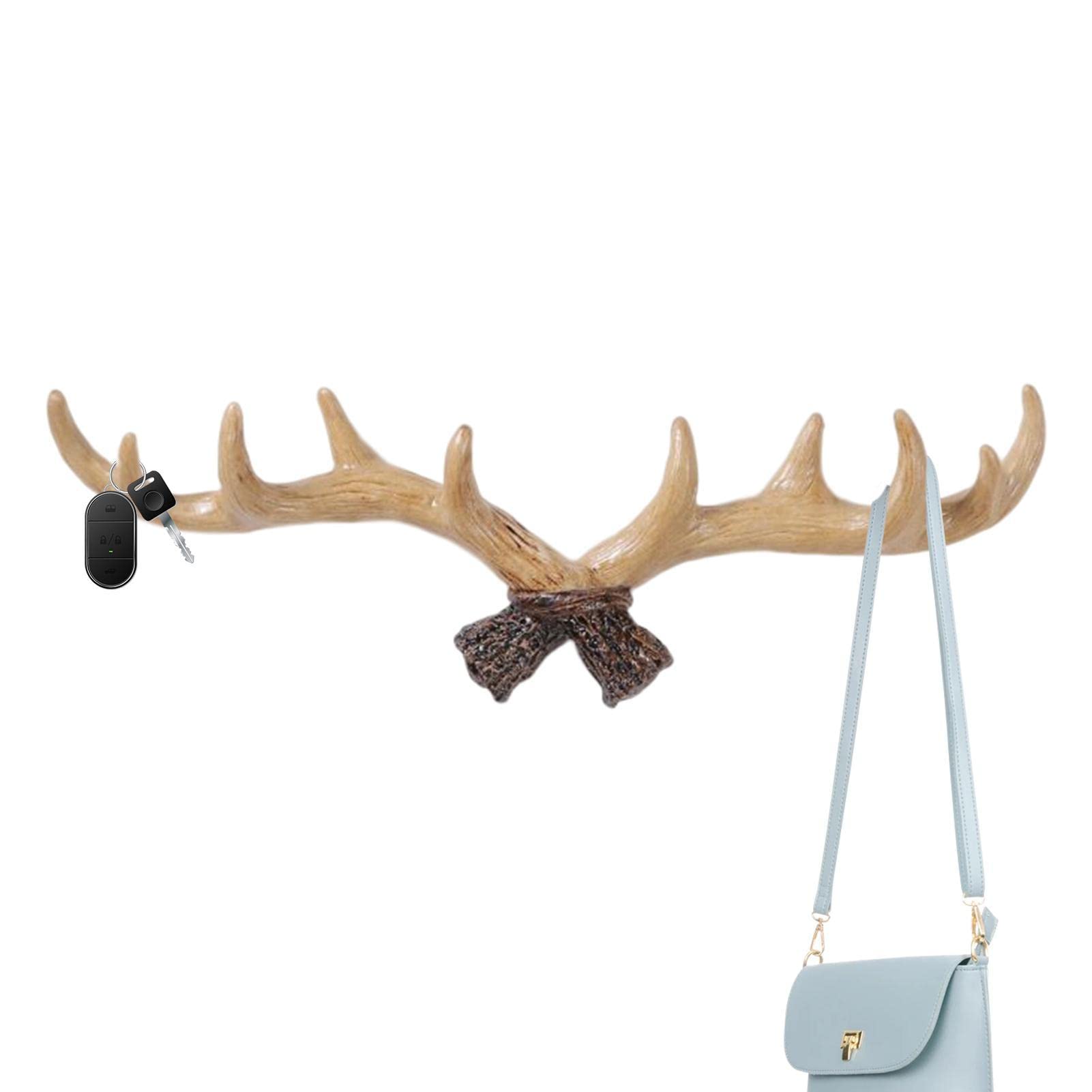 cypreason Antler Hooks for Hanging,Wall Hooks for Coats | Wall Hooks Coat Hooks, Rustic Heavy Duty Cast Iron Decorative Deer Wall Hooks for Bedroom, Cloakroom, Shop