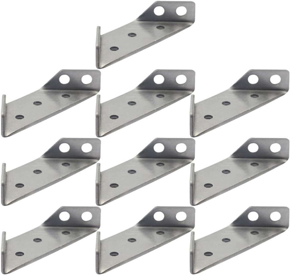ULTECHNOVO10pcs Corner Code Heavy Duty Trapezoid Angle Bracket Corner Bracket Angle Brace Braces Jointer Kickstand Shelf Bracket Furniture Fastener Stainless Steel Accessories Trapezoidal