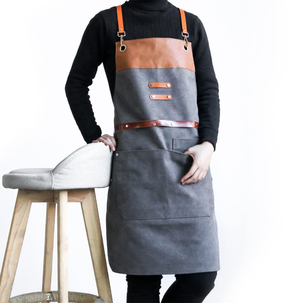 Delantal de chef resistente con correa ajustable en la espalda y... ，Delantales