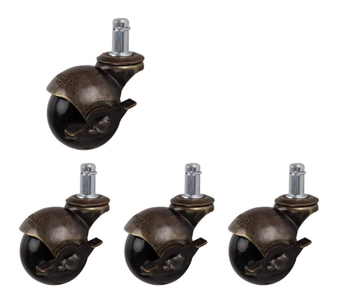 roulettes pivotantes à Billes de 5 cm avec Frein, roulettes en Nylon, Couleur Bronze, Style rétro pour Meubles