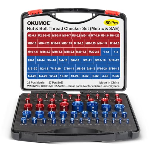 50Pcs Nut and Bolt Thread Checker Box Set