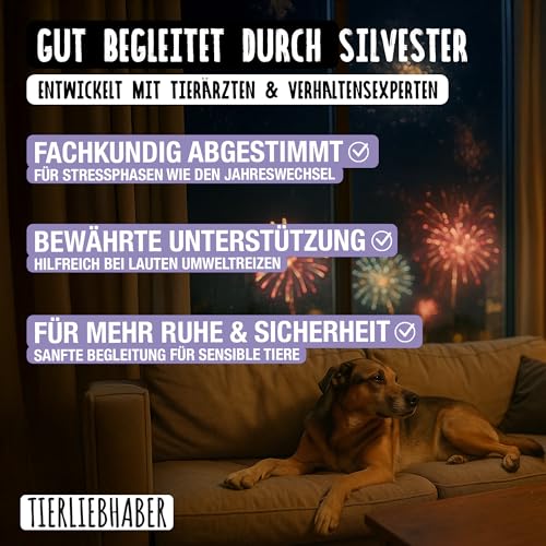 TIERLIEBHABER - Chillout Saft für Hunde zur Beruhigung bei Angst und Stress an Silvester – 100% natürliches Beruhigungsmittel für Hunde – Anti-Stress Saft mit Baldrianwurzel, Lavendel & Johanniskraut