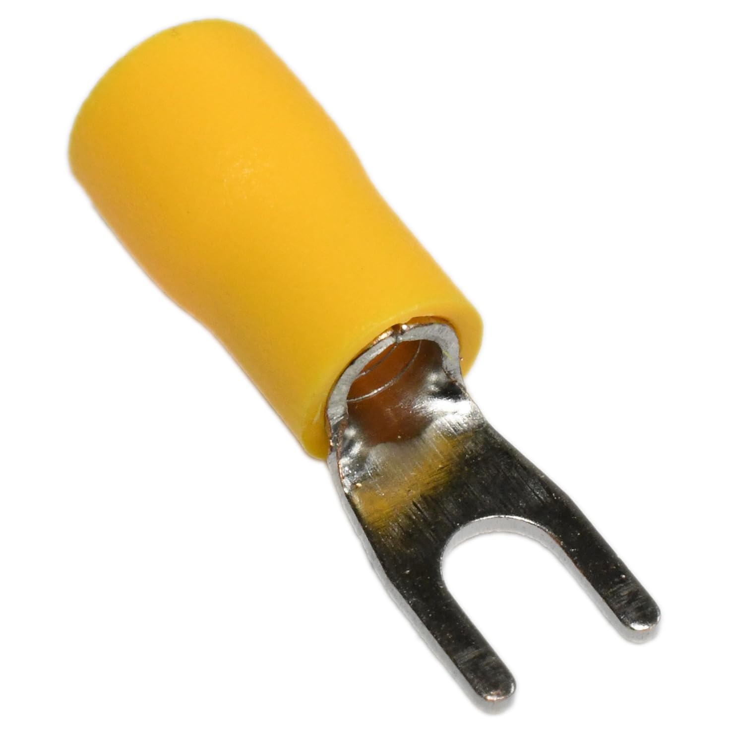 PAPUGA 200PCS 12-10 AWG (4-6 mm2) #6 / M3.5 Insulated Fork Spade Crimp Connector, 600V 48A, CE RoHS Battery Cable Lug Heavy Duty Crimp Connector, Appliance & HVAC