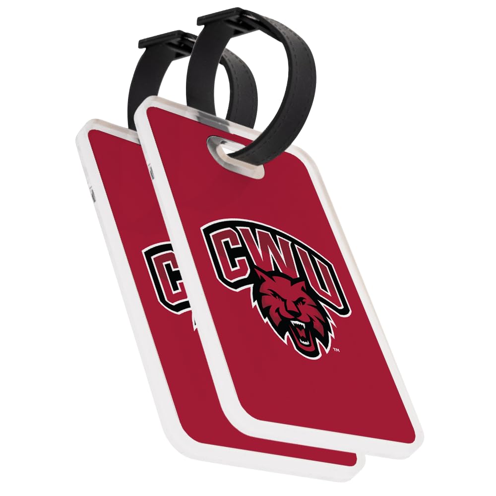 Desert Cactus Central Washington University Luggage Tag Official CWU Wildcats 2 Pack Travel ID Label for Suitcases Bags