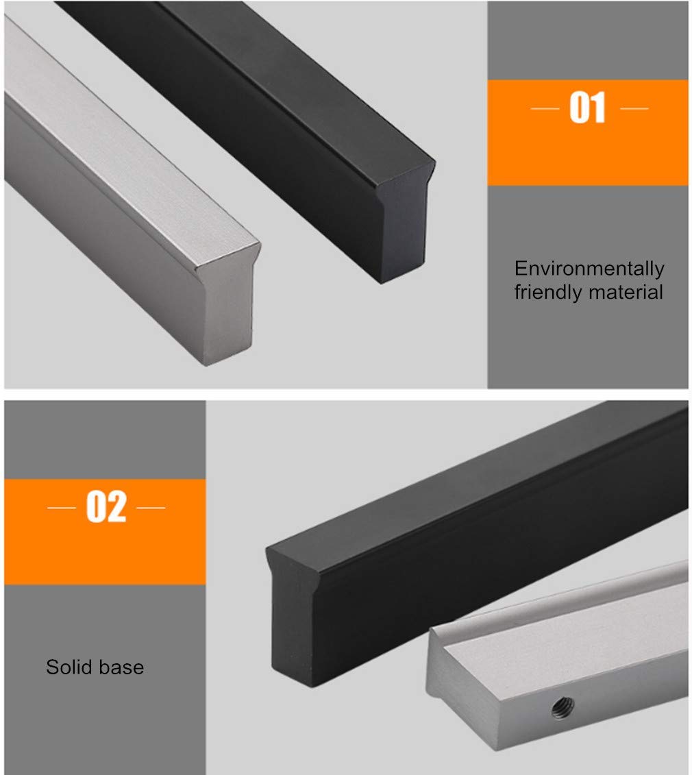 Uchwyt meblowy, uchwyt do szuflady, stop aluminium, nowoczesny, prosty do streamline, do kuchni, szafy na ubrania, komoda, uchwyt do mebli, 13 rozmiarów (środek otworu 960 mm, srebrny)