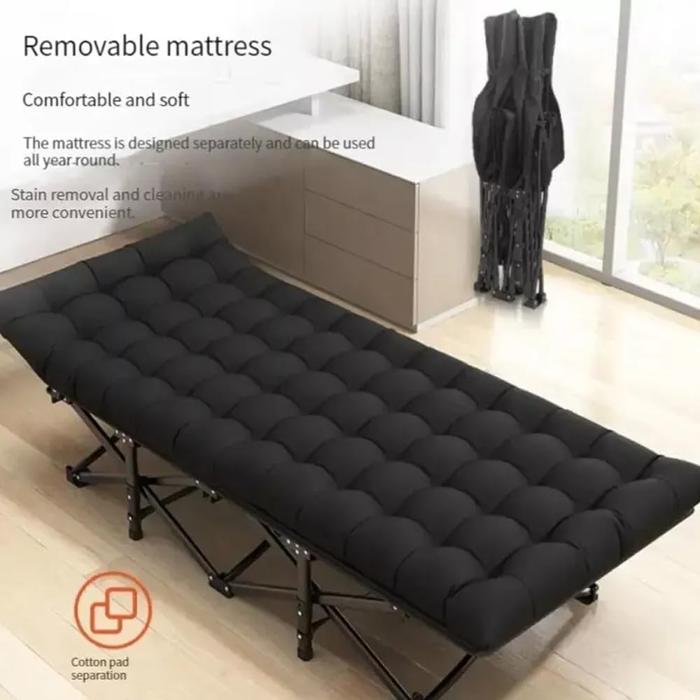 Feldbett Klappbar, Feldbett Klappbett Gästebett Klappbar Campingbett Klappbar Feldbett mit Matratze Gästebett Campingbett 190x68cm