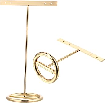 2 Pcs T Shape Props Organized S+ Iron Retail Necklace T Bar Ornament Tower Bracelet Shape Tabletop Studs Rack Size Ornaments Pendant Ring Shoke