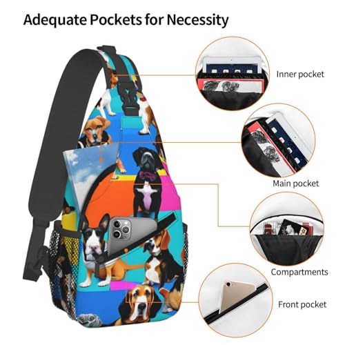 Mochila cruzada MYPIKY con estampado de Beagle para deporte y senderismo miniatura 4