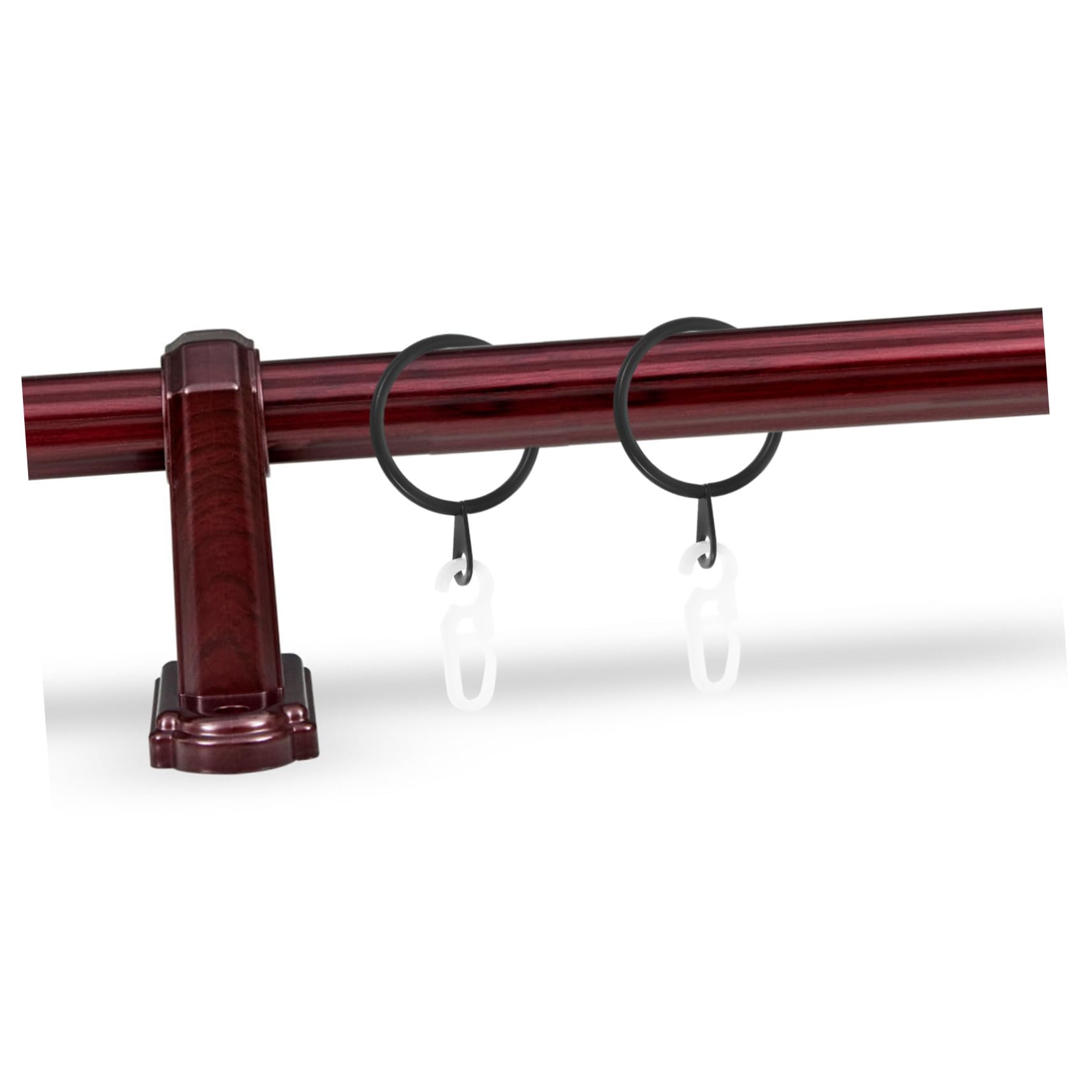SOIMISS 45 Set Anelli e Ganci per Tende in Metallo Nero Resistenti per Tende Pesanti Antideformazione Supporto Affidabile per Aste Scorrevoli Finestre Bagno