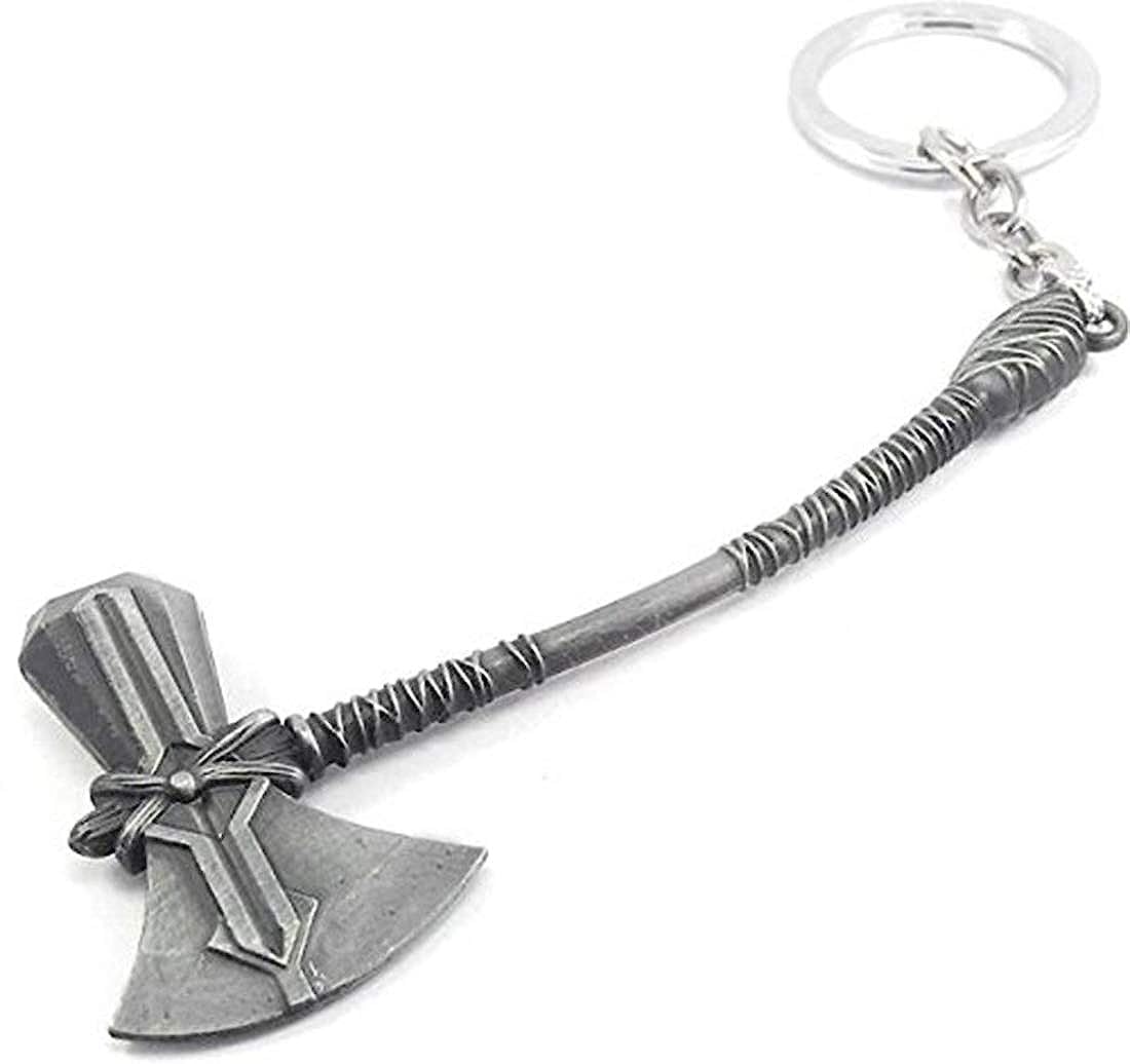 TRSIHA Thor Hammer AXE Keyring For Biker Silver Metal Key Chain for Bike, Car, Door Key, and FriendS Gift Item