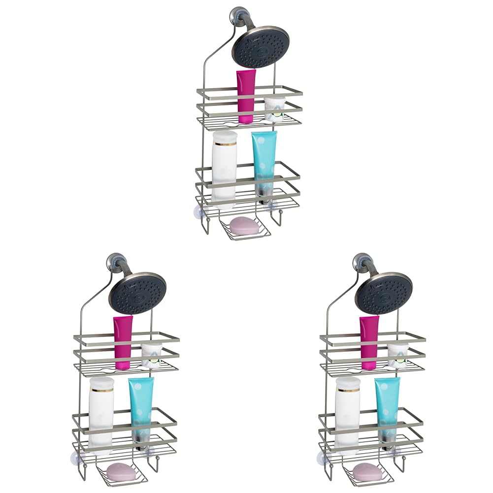 Hanging Shower Caddy Satin Nickel Pack of 3