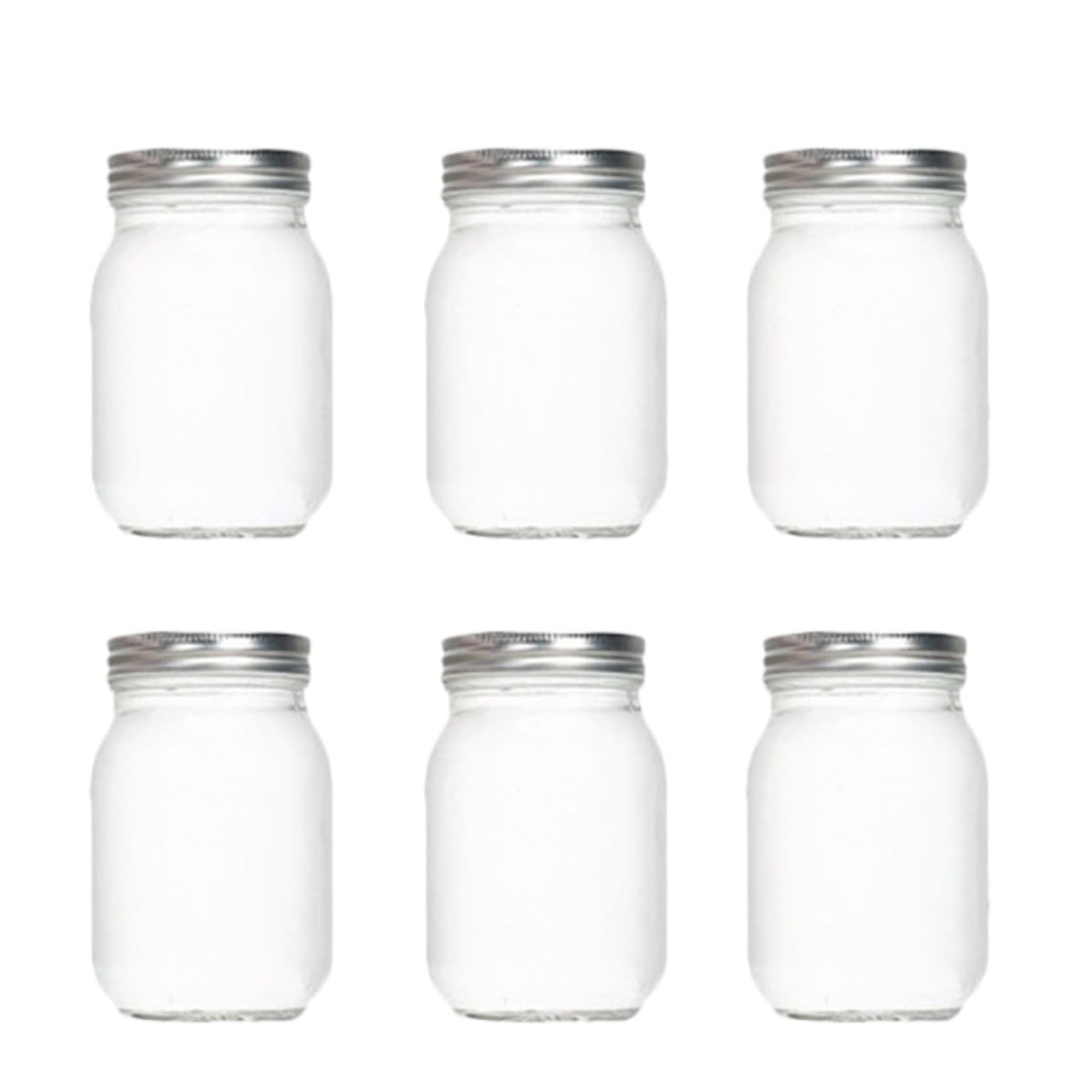 BESTOYARD Set da 6 Barattoli in Vetro Rotondi da 380ml Tappo Ermetico, Contenitori Trasparenti per Dolci e Tè, per Cucina Pulita e Organizzata