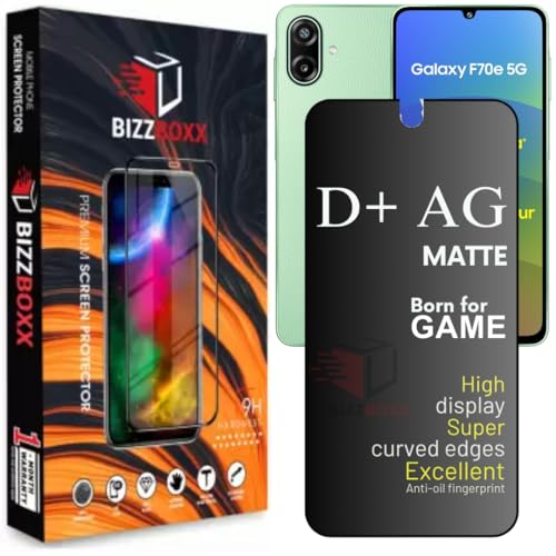 Image of D+ AG Matte Tempered Glass Screen Guard Protector For Samsung F70e 5G Temper Glass Anti Fingerprint Gaming Special With Camera Cut (Sam F 70E / F70 E - 6.74 Inch)- Pack of 1