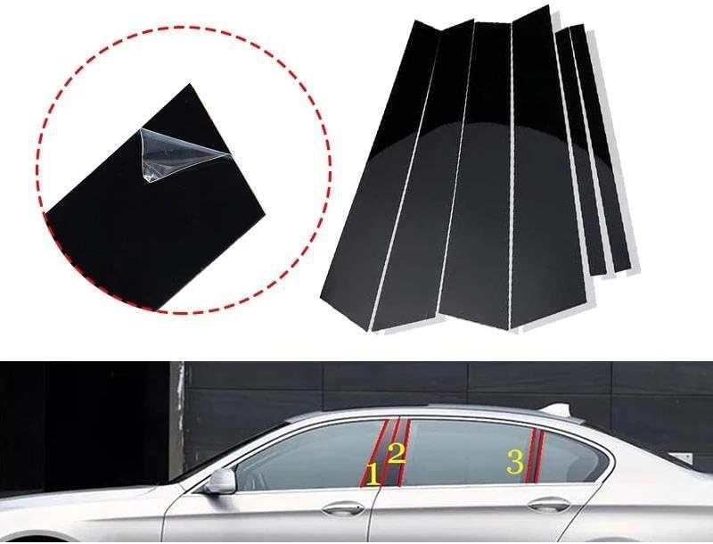 に適合する 5シリーズ F10 F11 F07 2010-2016 に適合する 車のドアピラーポストステッカー ウィンドウトリムカバ