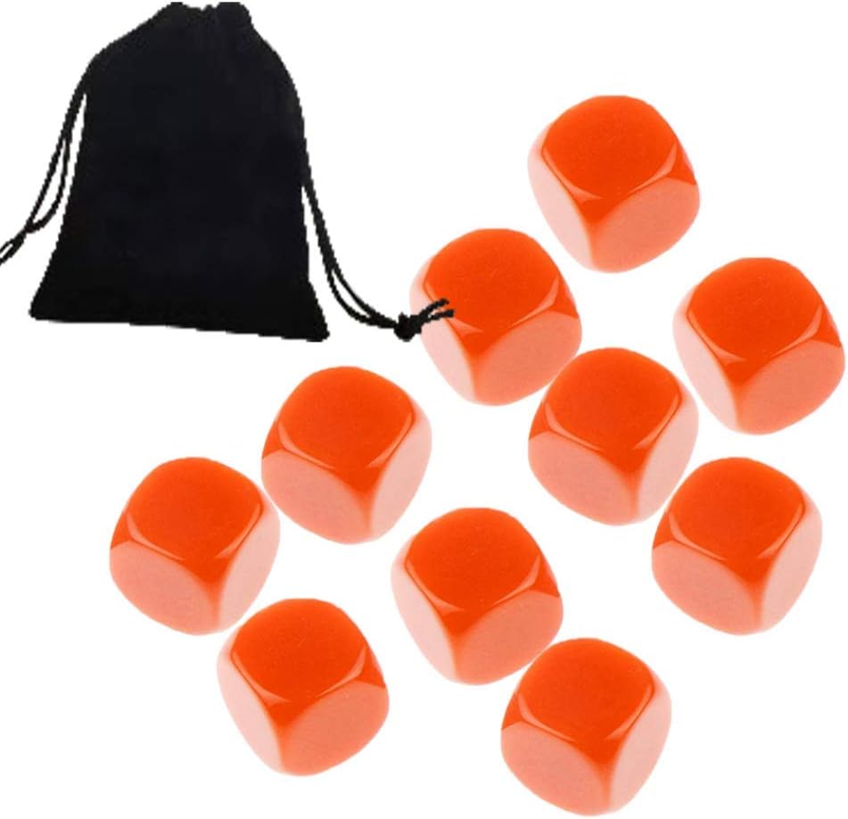 Jearls 10 Pcs Orange Acrylic ReCreative Carving D6 Blank