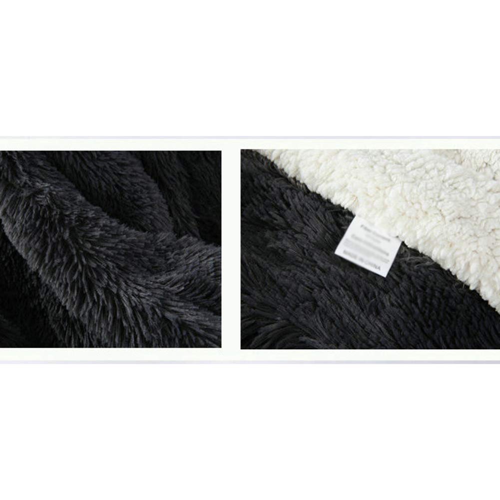 Manta de Pelo Sintética Suave con Forro Polar para Sofá, Cama, Silla, Coche Larga Peluda Manta de Doble Capa para Decoración de Sofá y Cama Gris Espacial 160x200 cm