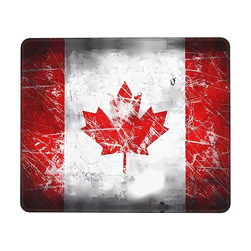 Tapis de souris de jeu rétro drapeau du Canada, lavable, antidérapant, en caoutchouc épais, tapis de souris personnalisé pour le bureau et la maison, 17,8 x 21,8 cm