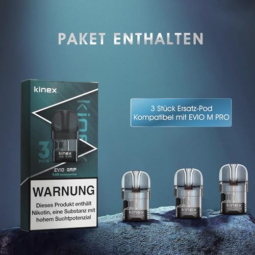 Ersatz-Pod Kompatibel mit EVIO M Pro Vape Kit, Empty Cartridge Replacement Pods 3 Stück, Pod-Kartuschen Ohne Liquid (0,6 ohm)