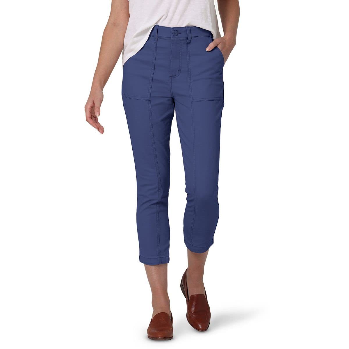 Lee Womens Ultra Lux High-Rise Seamed Crop Pant as1 numeric numeric 12 regular regular Marine Blue