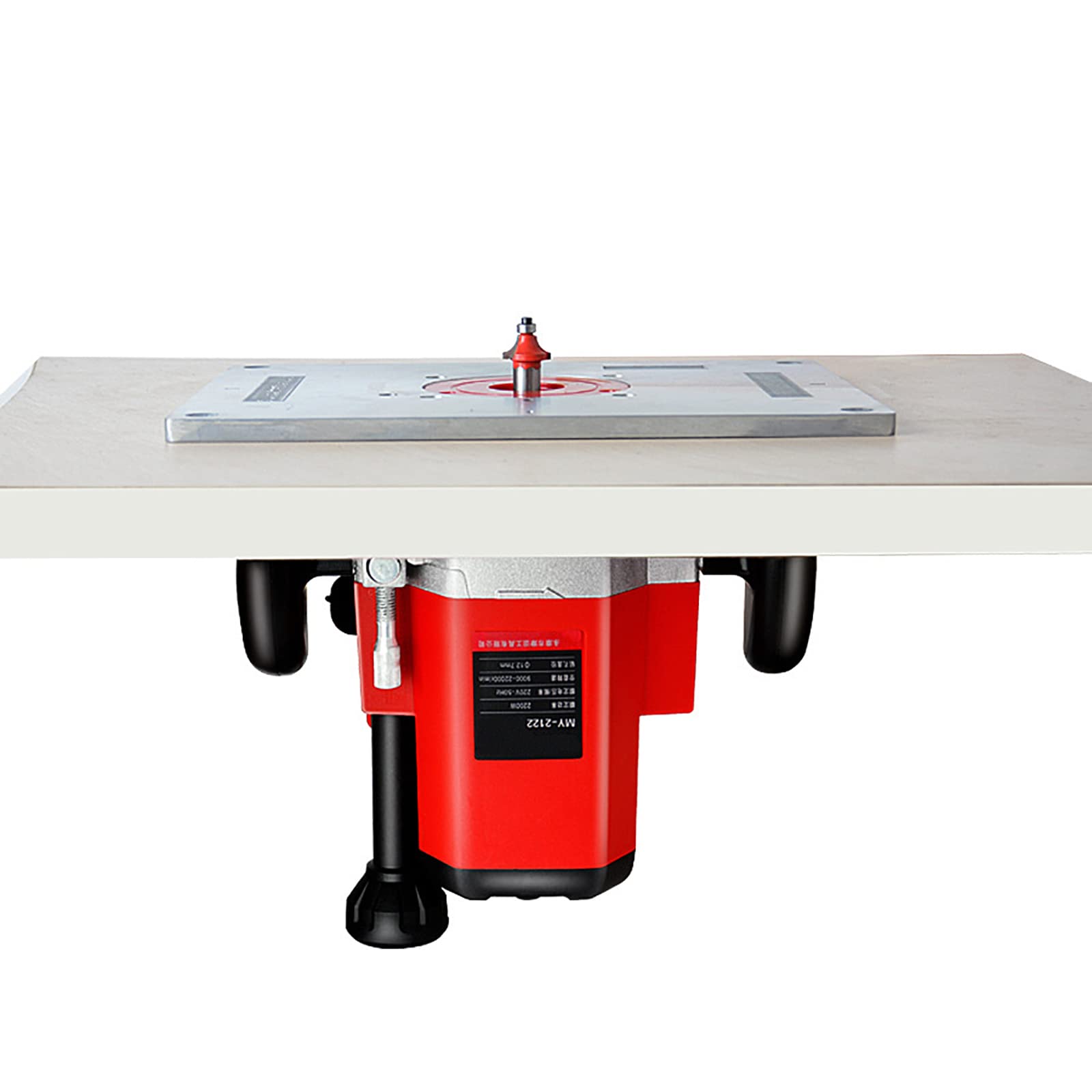 Aluminium Router Table Insert Plate Table for Woodworking Benches Router Plate Wood Tools Milling Trimming Machine with Rings (Red-magna)