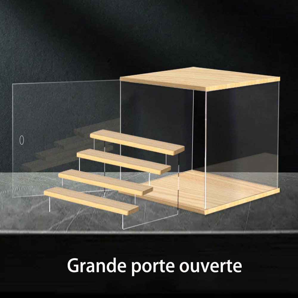 Joody Vitrine pour Collection, 5 Etagere Vitrine Acrylique pour Lego Figurine Pop Maquette, Boite de Rangement Transparente avec Support Figurine et Porte, Anti-poussière Presentoir, 32x32x33,4 cm