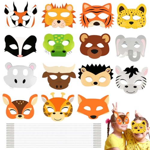 talifoca 15 Stück Tiermasken Für Kinder,Kindermasken Tiere,Tiermasken Masken,Geburtstag Augenmaske,Halbmasken Kinder,Tiermasken Zum Ausmalen,Masken Kinder Geburtstag,Maske Tier,Dschungel Party Deko talifoca 15 Stück Tiermasken Für Kinder,Kindermasken Tiere,Tiermasken Masken,Geburtstag Augenmaske,Halbmasken Kinder,Tiermasken Zum Ausmalen,Masken Kinder Geburtstag,Maske Tier,Dschungel Party Deko