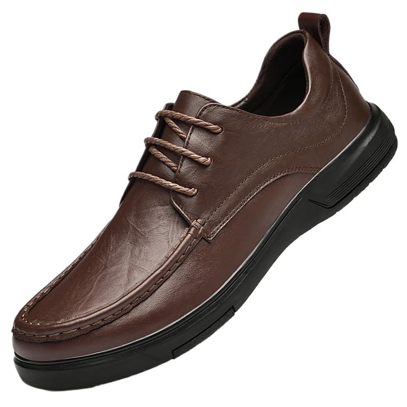 Formal Oxford Shoes for Men's Vegan Leather Evening Business Anti-Slip Non Slip Rubber Sole Block Heel Low Top Classic Cap Toe Design Lace Up