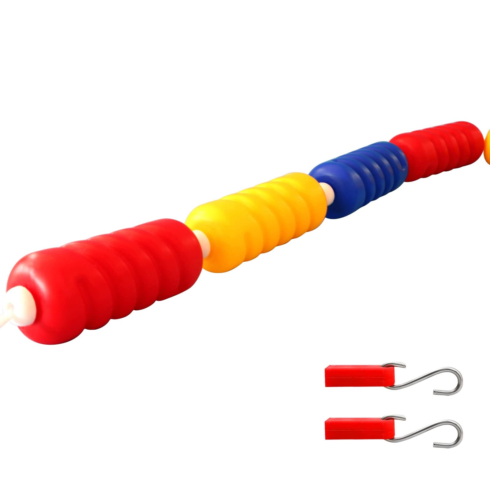 TUOYIBO Safety Pool Ropes to Divide Pool, Preassembled Pools Buoy Rope - Spiral Shape, 2 Hooks Pool Separation Lines for Dividing Lane/Dangerous Areas (Color : Steel Wire Rope, Size : 4m/13.1ft)