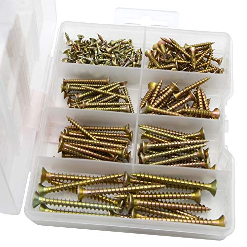 ORGRIMMAR Holzschraube Phillips Flachkopf Trockenbau Spanplattenschraube Pozi Drive Gelb Verzinkt Holz Innenausbau… – Bild 7