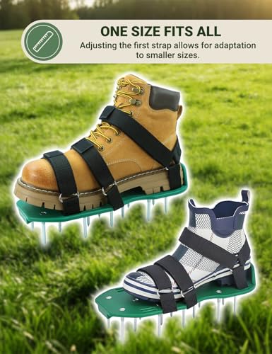Lawn Aerator Shoes with Dual Straps