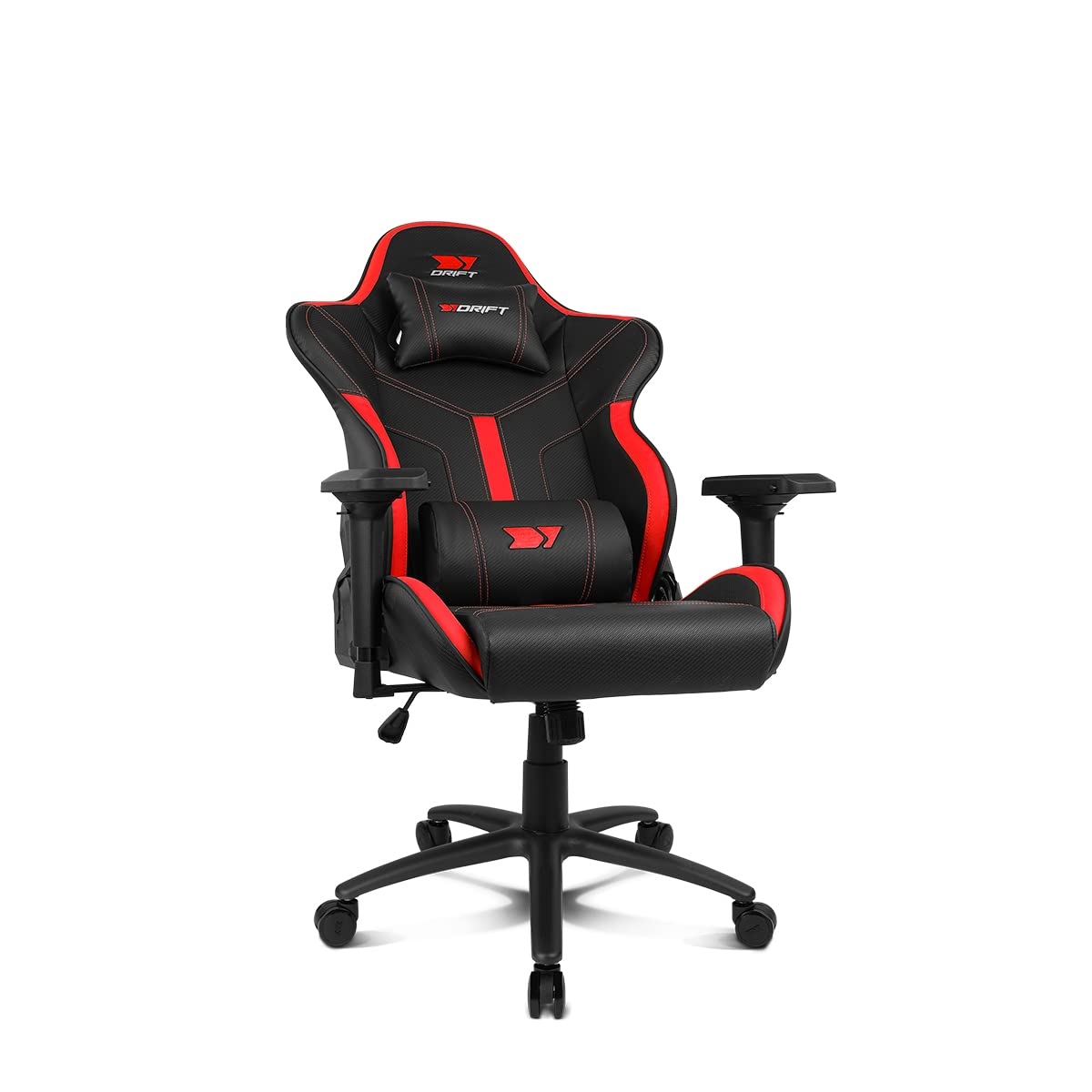 DRIFT GAMING DR350 – Sedia Gaming Ergonomica Professionale con Braccioli 4D, Cuscini Lombare e Cervicale, Reclinabile a 135°, Ruote Silenziose, Nero-Rosso