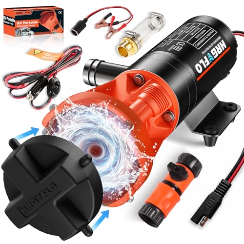 10 Reviews of the Best Rv Macerator Pump for Efficient Waste 2 RV Macerator Pump 12V,Portable Macerator Waste Pump,12GPM Suction 3.2 feet Lift 10 feet with Garden Hose Discharge Port,Quick Release Sewage Pump with Fresh Water Rinse and Manual Crushing Function.