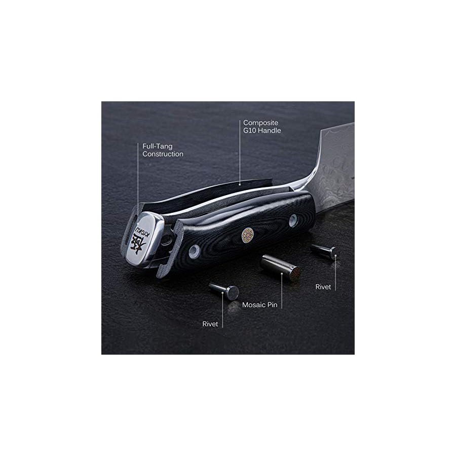 KYOKU-Chef-Knife-8-Japanese-VG10-Steel-Core-Hammered-Damascus-Blade-with-Sheath-Case KYOKU Chef Knife - 8"- Shogun Series Japanese VG10 Steel Core Hammered Damascus Blade Kitchen Knife - with Sheath & Case