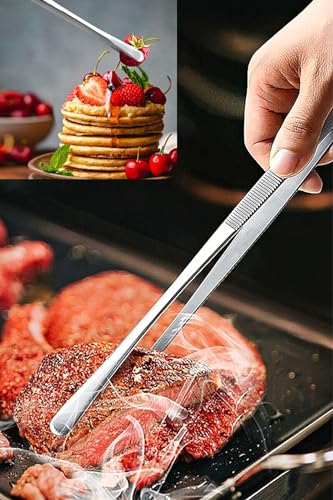 Pratik Cımbız Maşa Pişirme Cımbızı Çelik Maşa Profesyonel Şef Cımbızı 30 cm
