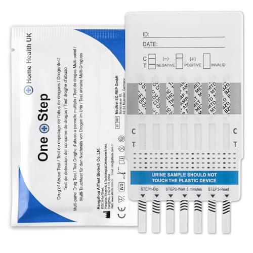 Drug Testing Kits 5 Pack | 7-in-1 Multi Drug Test Kit | Urine Drug Testing Kits for Cannabis Cocaine Opiates Amphetamines Methamphetamines Benzodiazepines & Methadone | Home Drug Test Kit