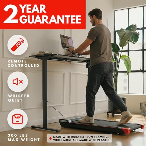 REVO Walking Pad Treadmill for Home with Remote | Portable Under Desk Treadmills with 0.5-4mph Speed Range | 300lbs Max Weight & 6ft 6in Max Height | Backed by 2 Year Promise - Image 2