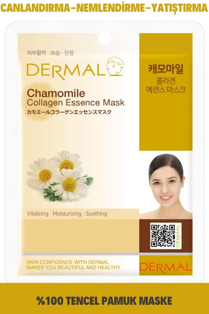 DERMAL Canlandırıcı, Nemlendirici, Pürüzsüzleştirici Papatya Özlü Kollajen Maske 23 Gr