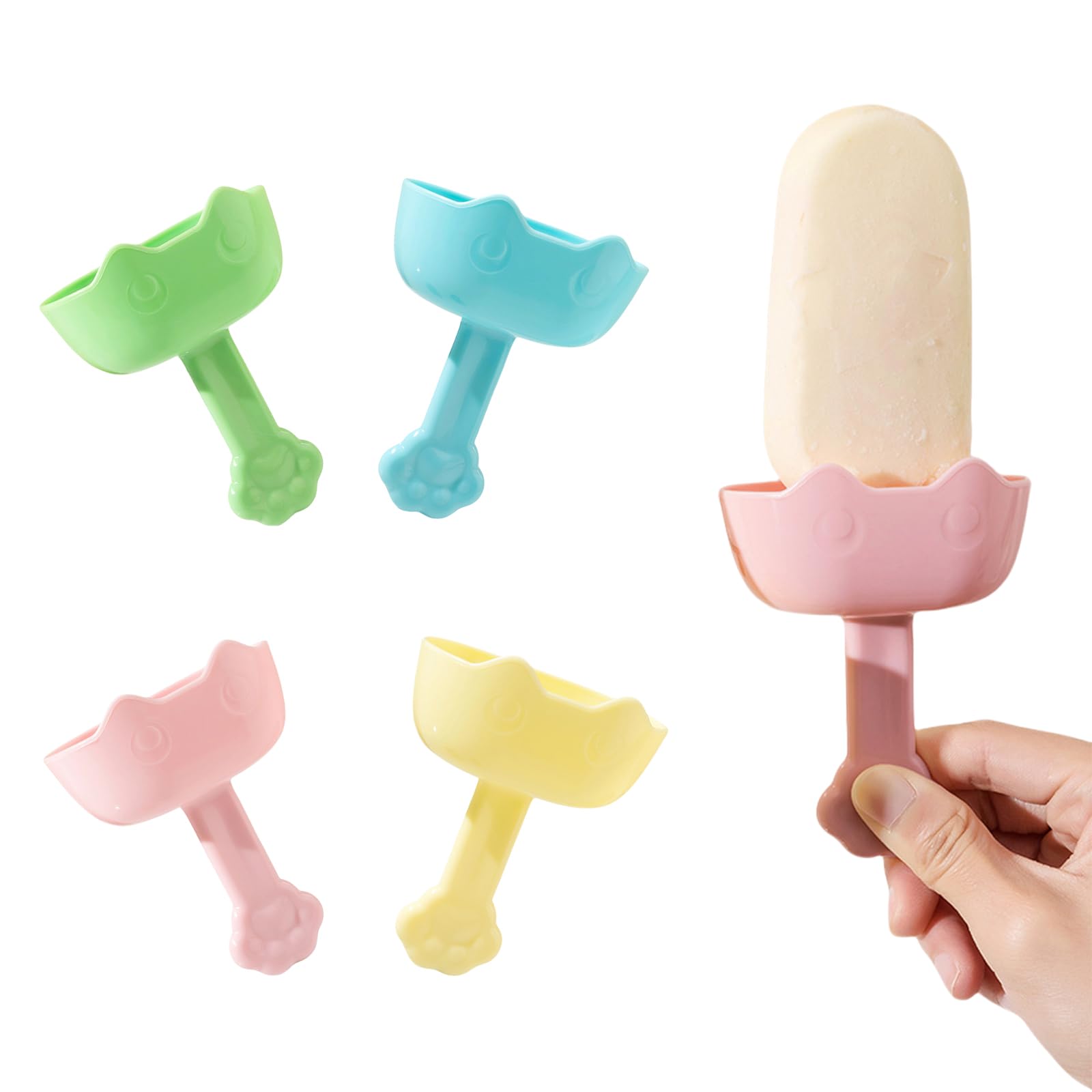 Soporte para palitos de hielo sin goteo para niños, 4 unidades, soporte para hielo para niños, reutilizables, para niños pequeños