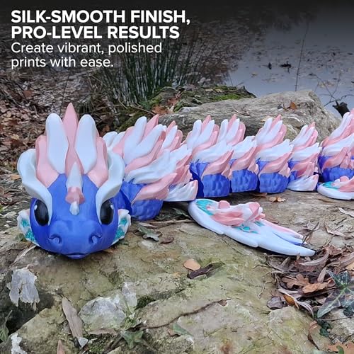 Image of Polymaker Panchroma Silk PLA Filament 1.75mm 1kg, Shiny Quartz Pink, New and Improved Formula, Better Strength, Printing Speed and Clog-Free. Works in Most FDM and Multicolor 3D Printers.