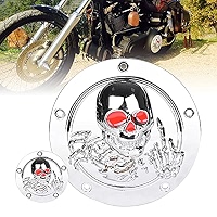 Custom Fire-Fighter Themed Points / Timing Cover For Harley-Davidson Motorcycles - 5-Hole, Polished Finish