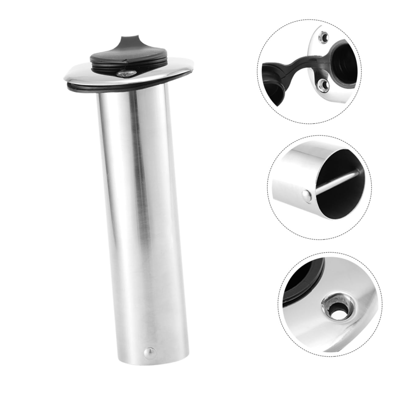 Toyvian Supporto per Canne da Barca in Acciaio Inox Argento | Finitura Specchiata, per Canna da Pesca, Accessorio per Imbarcazione da Pesca, Profilo Moderno