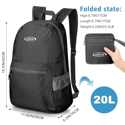 Image of G4Free 20L Lightweight Packable Backpack Travel Hiking Daypack Foldable Backpack for Men Women