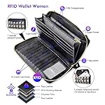 nuoku Womens RFID Wallet Purse Wristlet Crossbody Clutch with Zip Around 2 Strap - Image 3