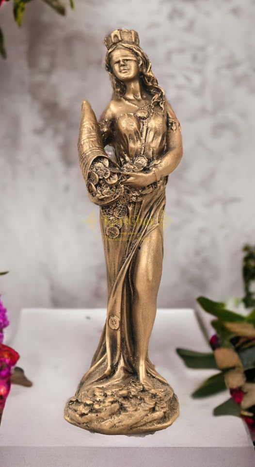 KariGhar Fortuna/Goddess of Fortune/Goddess of Abundance Idol Perfect for Home | Office | Prayer Room | Gifting & Decoration M0004 (Antique Gold)-picture-10
